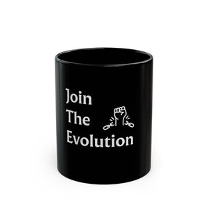 Join the Evolution Black Mug - 11oz & 15oz | Motivational Coffee Cup