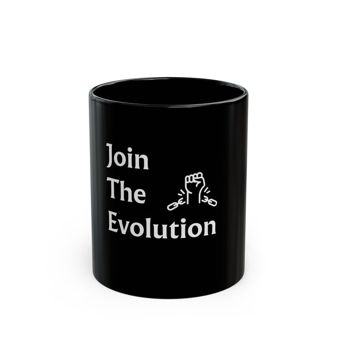 Join the Evolution Black Mug - 11oz & 15oz | Motivational Coffee Cup