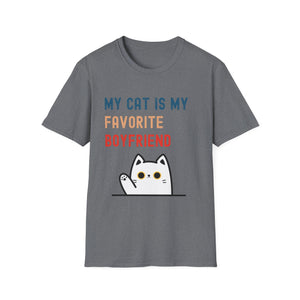 Cat Lover T-Shirt - My Cat is My Favorite Boyfriend