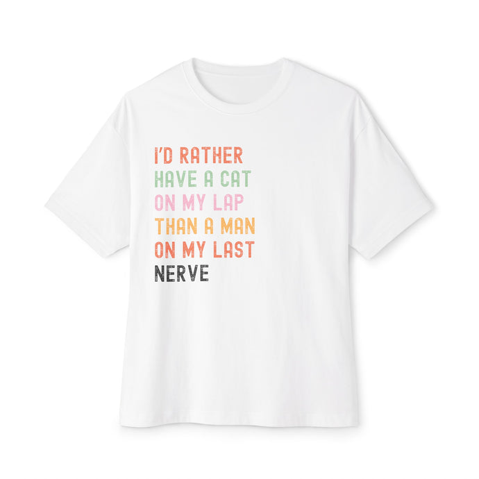 Funny Cat Lover Unisex Oversized Boxy Tee - 